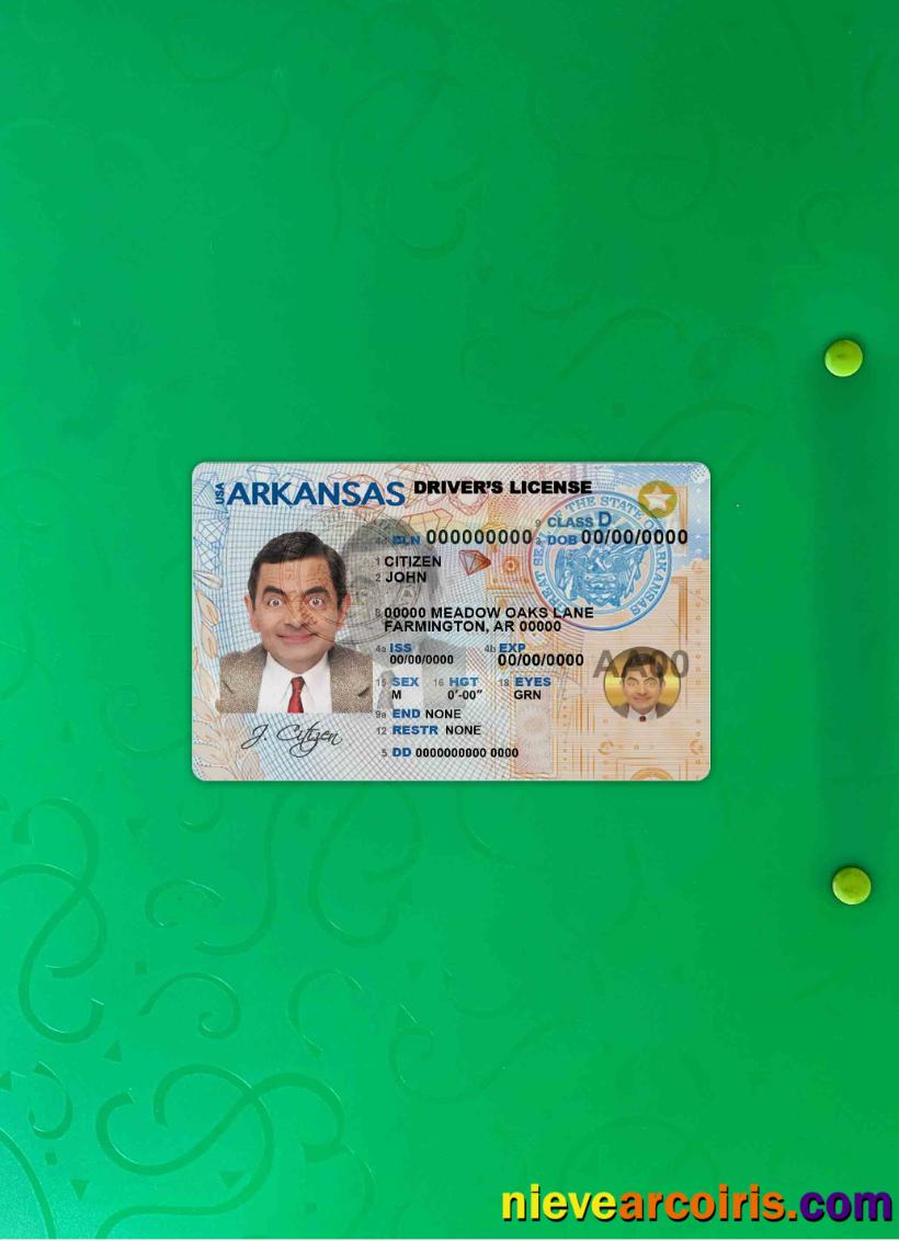 USA Arkansas driving license photolook